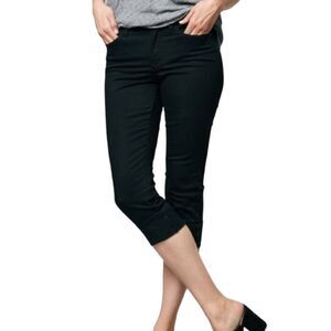 NYDJ Dayla Black Wide Cuff Crop Capri Jeans - Size 8 Petite